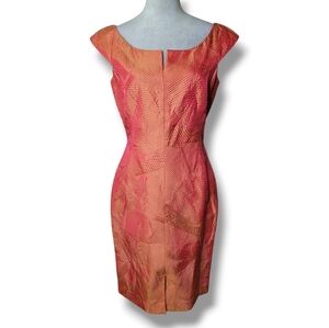 Vintage Flores & Flores Shimmer Jacquard Cocktail Dress Statement Textured  8
